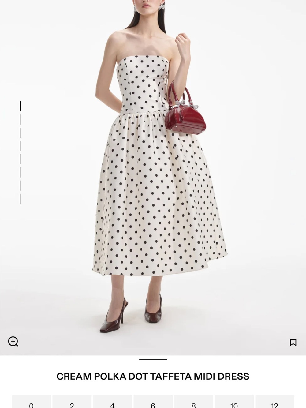 Self Portrait Strapless Midi Polka Dot Gown